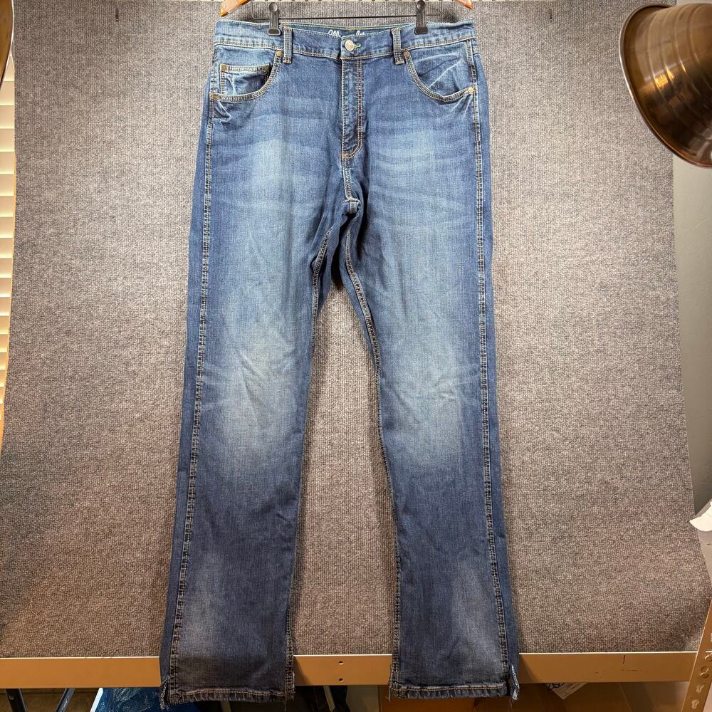 Wrangler Retro Slim Straight Jeans Men's 38X36 Blue Denim Western Cowboy READ